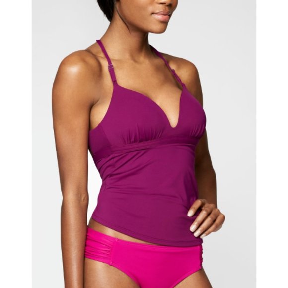 Athleta Other - NWT Athleta Exotic Fuchsia Molded Prism Back Tankini Top Quick Dry